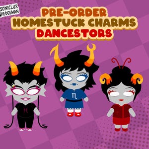 Homestuck Dancestors Acrylic Keychains: Aranea, Meenah, Damara (50mm)