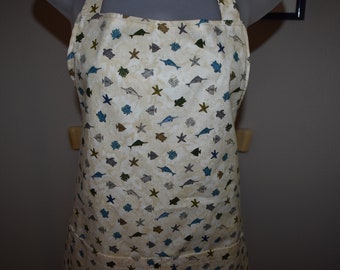 petite or teen aprons with pockets, mini sea creatures
