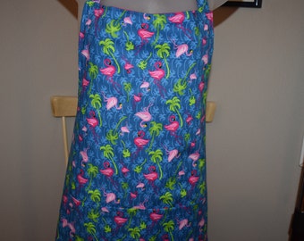 womens aprons with pockets, flamingos