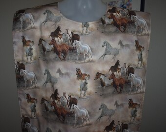 adult bibs, mens aprons, wild horses