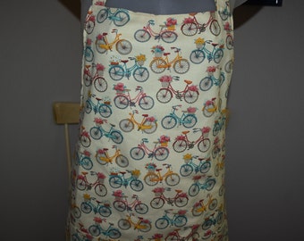 womens aprons with pockets - colorful bikes