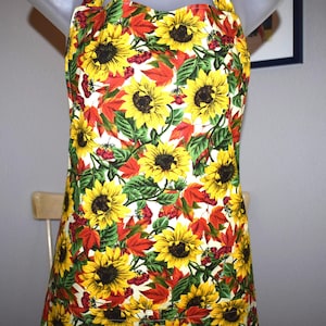Delantales de mujer, delantal con bolsillos, girasoles