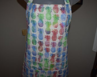 womens aprons with pockets, ombre pineapples