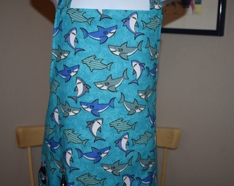 aprons for kids with pocket, sharks