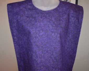 adult bibs, womens aprons, speckled purple