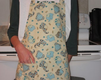 aprons for kids with pockets- elephant fun