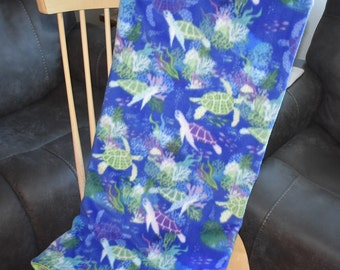 FREE SHIPPING - sea turtles fleece throw blanket, underwater playground