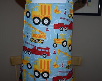 kids apron with pocket - big rigs