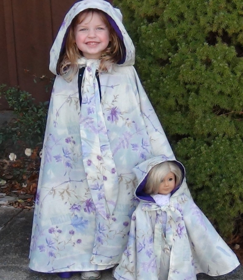 GIRLS HOODED CAPE Pattern Sizes 2 to 6 image 1