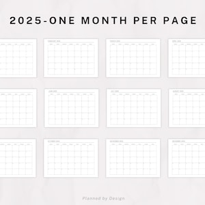 2024 &amp; 2025 Monthly Calendars, Printable Calendars, One Month per Page ...
