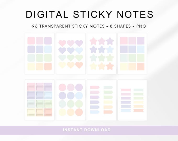 All Shapes Sticky Notes Pack - Mind Maps - Flowchart - Tasks ...