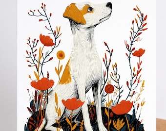 Jack Russell Sympathy Card | Dog Memorial Gift | Pet Loss Card | Dog Bereavement | Single Blank Note Card
