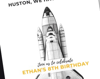 NASA Space Shuttle Birthday Invitation: Editable Astronaut Party (Printable Template)