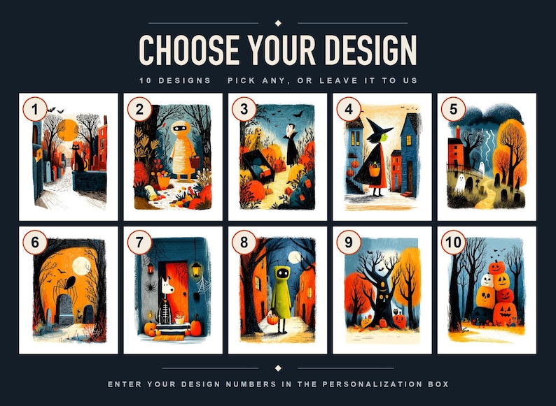 Choose your design, numbered card styles