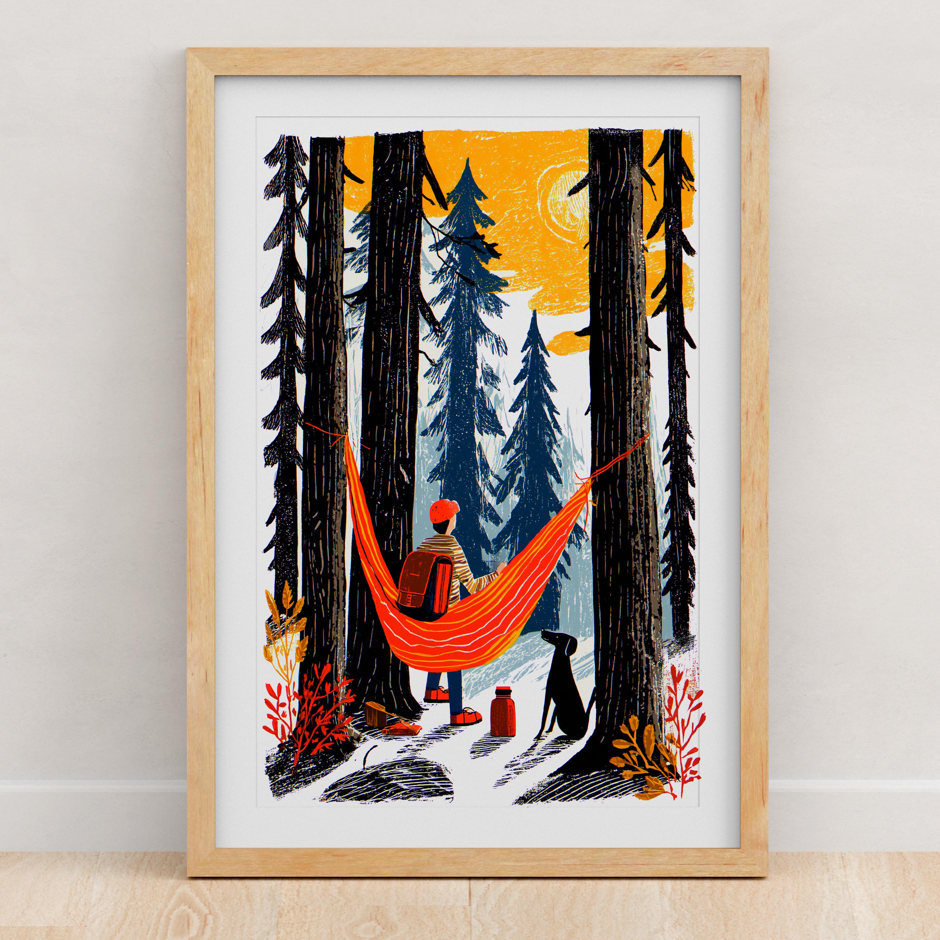 Camping Wall Art Print | Rustic Wilderness Decor | Outdoor