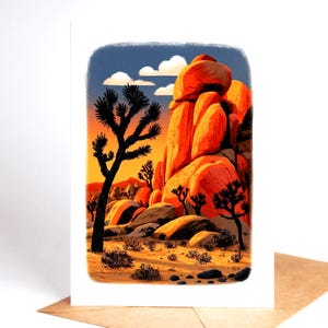National park folk art greeting card set, ten linocut-style park designs