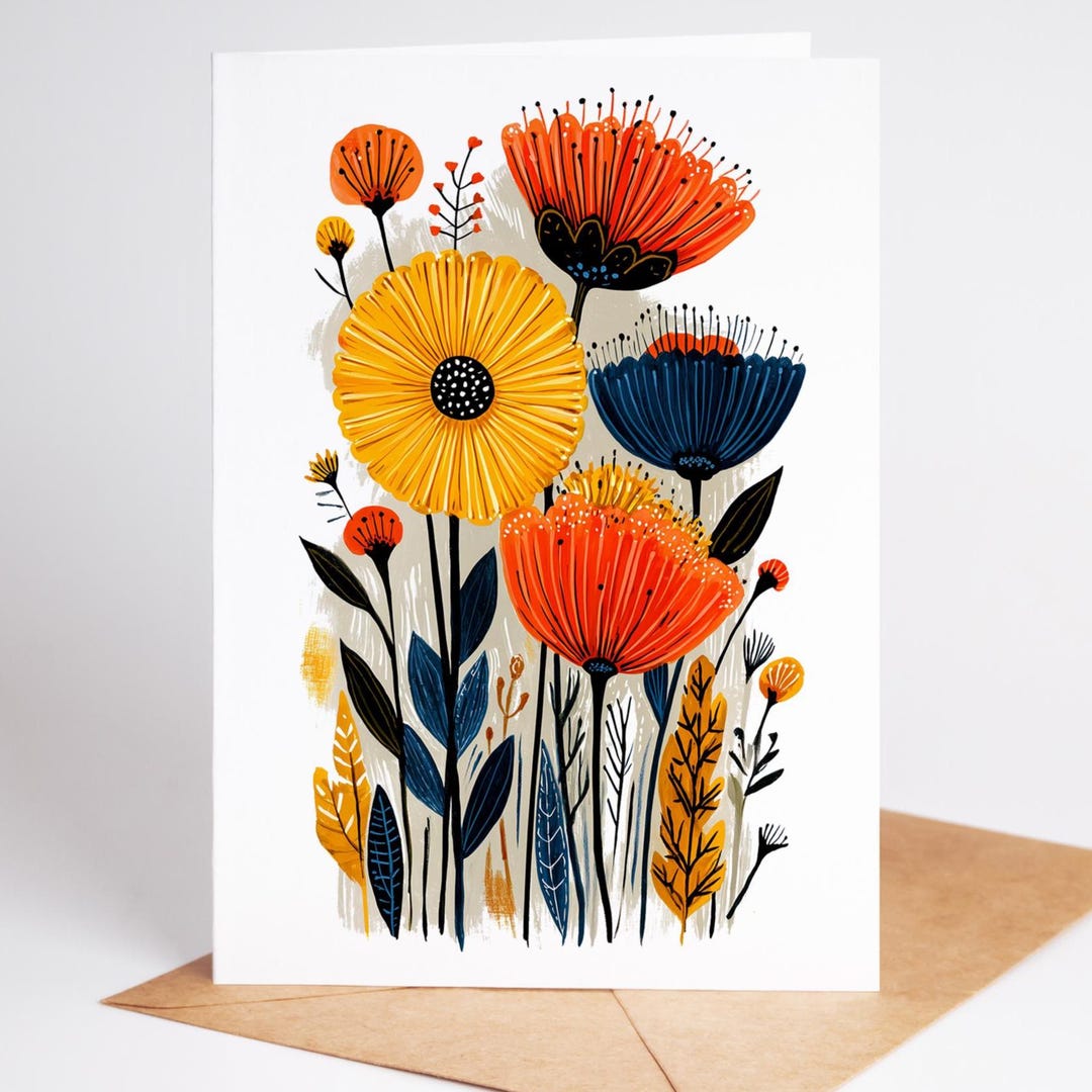 Wildflower Note Cards: Hand-drawn Floral Stationery Set of 10 - Etsy