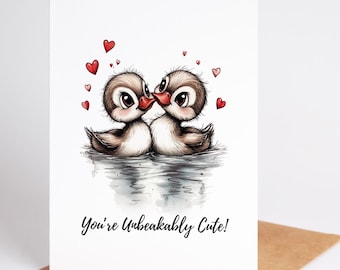 Adorable carte d'anniversaire ou d'amour avec des canards | Vous êtes incroyablement mignon | Carte romantique drôle | Jolie carte de voeux pour lui ou elle