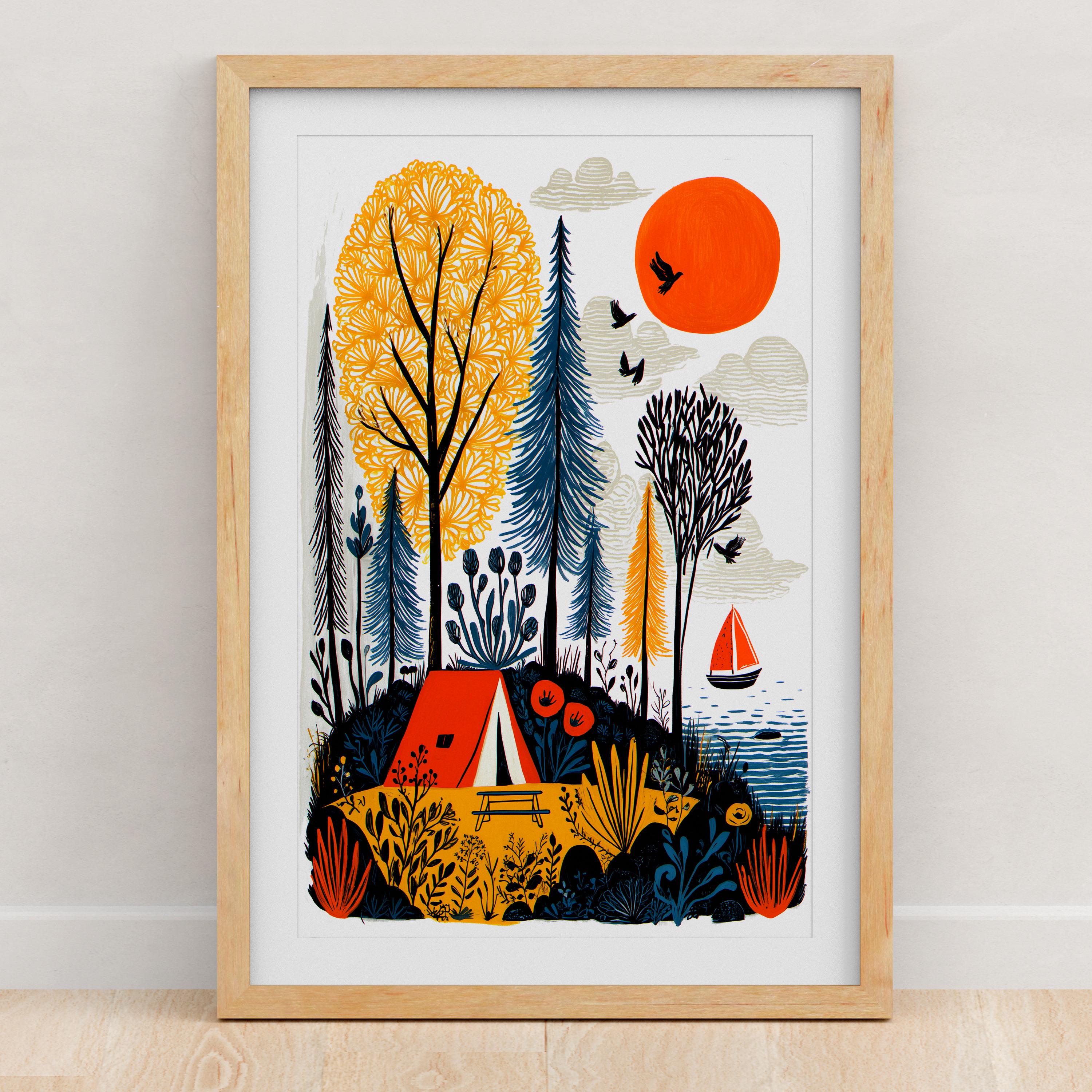 Camping Wall Art Print | Rustic Wilderness Decor | Outdoor