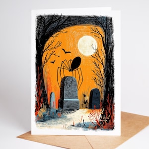 Folk art Halloween greeting card