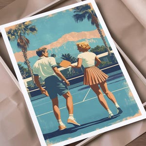 Retro Pickleball Poster: 1950s Style Palm Springs Print (Digital PDF File Only!)