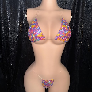 EXOTIC DANCEWEAR -  LAVA triangle Top 2 Piece set - Stripper dancewear - stripper outfit - stripper wear by @ExoticBarbieCo