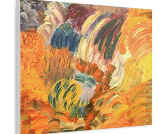 Original Acrylic Trees Abstract Painting: Expressionist Matte Stretched Canvas