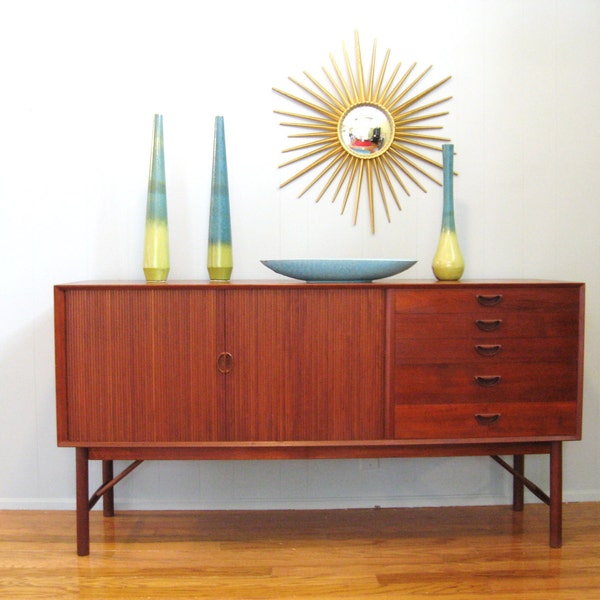 Mid Century DANISH MODERN Teak CREDENZA Cabinet by Peter Hvidt and Orla Molgaard Nielsen