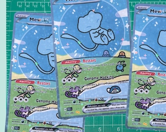 Bubblė Mėw Ex Card Skin | Holographic Vinyl Sticker Decal | Waterproof | Designed to be proportional for credit cards