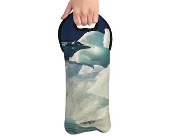 Wine Tote Bag, "Glacier Ice" Photograph by Kim A. Bailey