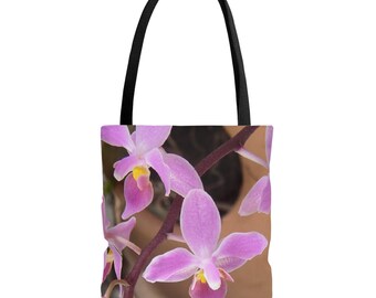 Tote Bag "Purple Ground Orchids" by Kim A. Bailey, Multiple Size Options