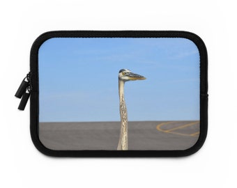Laptop, E-reader, or Tablet Sleeve Featuring Kim's "Heron Watches" Photograph