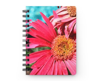 Spiral Notebook "Pink Daisies" Photograph by Kim A. Bailey