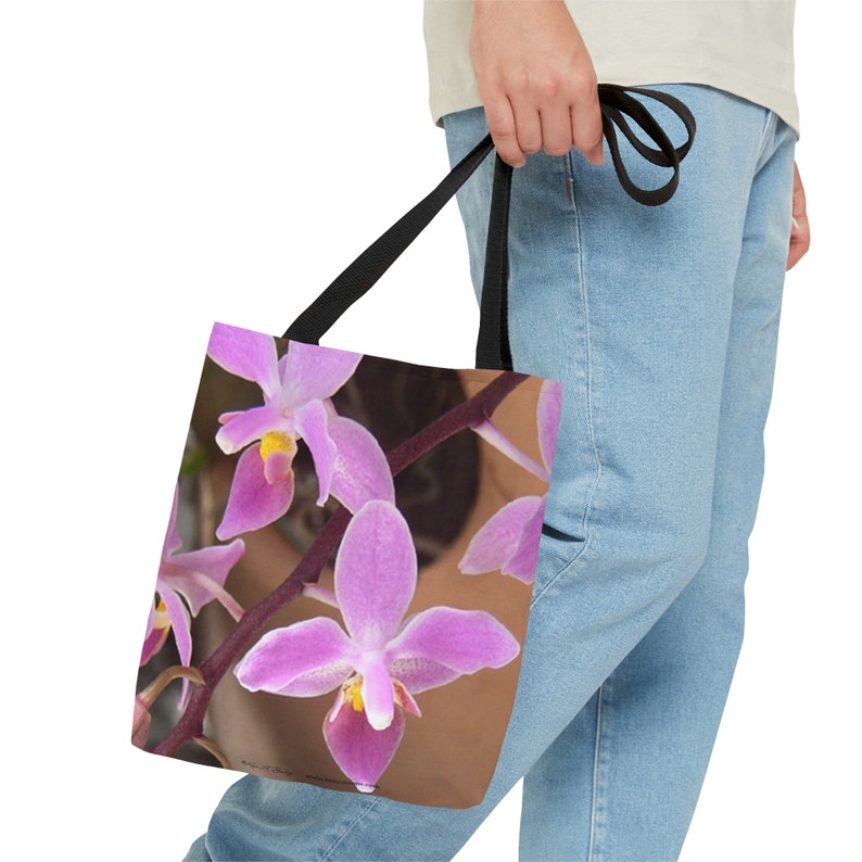 Tote Bag Purple Ground Orchids by Kim A. Bailey, Multiple Size Options image 4