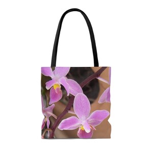 Tote Bag Purple Ground Orchids by Kim A. Bailey, Multiple Size Options image 6