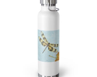 Copper Vacuum Insulated Bottle, 22 oz "Dragonfly" by Kim A. Bailey