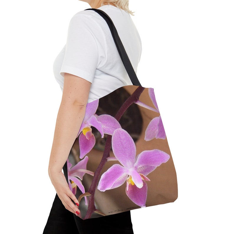 Tote Bag Purple Ground Orchids by Kim A. Bailey, Multiple Size Options image 8