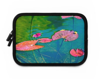 Laptop, E-reader or Tablet Soft Sleeve with Kim's Pink & Green Art