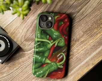 Cell Phone Case, "Red and Green Chili Peppers" Art by Kim Bailey