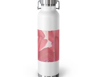 Water Bottle, Stainless-Steel Copper Vacuum Insulated, 22 oz "Pink Tinted Orchids" by Kim A. Bailey