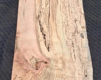 Rustic Spalted Curly Maple Slab – 48" Live Edge Wood Slab | Resin River Project | Fireplace Mantel | Floating Shelf