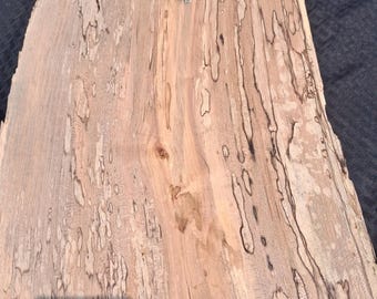 Spalted Maple Live Edge Slab – 26x10x2 Rustic Wood Slab | Epoxy Resin Wood | Mantel, Shelf & Furniture Blank