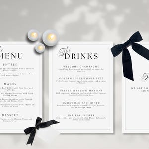 La Dolce Vita | Editable 5x7 Wedding Menu & Thank You Canva Template | Printable Drinks Menu, Minimal, Italian, Canva, Download, Stationery