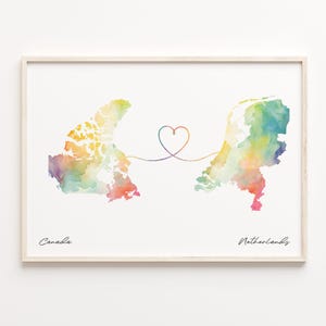 Kanada Holland Print, Aquarell Karte, Far Apart Karte, Nepalesische Karte, C23-726