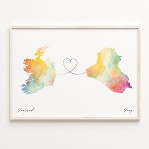 Irakische Irland Karte, Abschiedsgeschenk, Landkarte, Irland Poster, Irak Geschenk, C23-1080