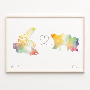 Kanada Jersey Druck, Aquarell Karte Poster, Japanisches Geschenk, Reise Wandkunst, Umzug ins Ausland, C23-688