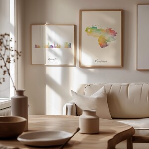 Newcastle Skyline Watercolor Print: United Kingdom Cityscape Art image 3