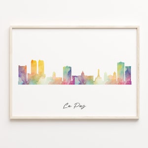 La Paz Skyline Print, Watercolor Cityscape, Bolivia Wall Art Poster, Cityscape Gift, Minimalist Wall Art, C29-300