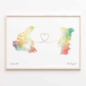 Kanada, Portugal Druck, Aquarell Karte Poster, polnische Geschenk, Reise-Wand-Kunst, Freundschaft Geschenk, C23-743