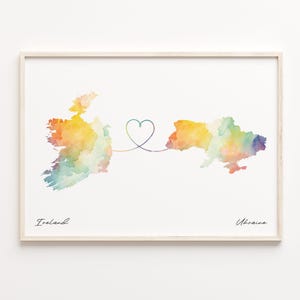 Ireland to Ukraine Print, Watercolor Map Poster, Ugandan Gift, Travel Wall Art, Adventure Awaits Map, C23-1182